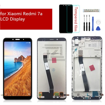 Xiaomi Redmi için 7A lcd ekran dokunmatik ekranlı sayısallaştırıcı grup İçin Çerçeve İle Redmi 7a Ekran Yedek Onarım Yedek parça