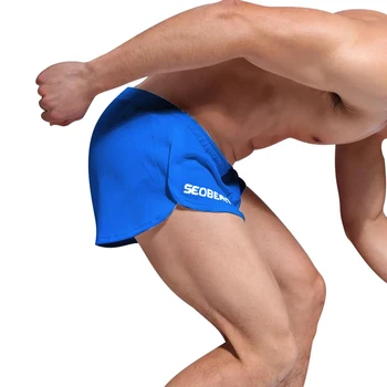 Yaz Hızlı Kuru Erkekler Spor Koşu Şort Erkek Atletik Koşu Sweatpants Nefes Yan Bölünmüş Gym Fitness Egzersiz kısa Pantolon