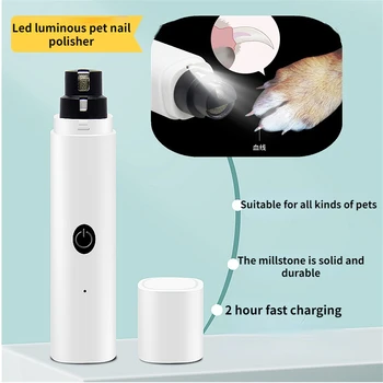 Yeni Elektrikli evcil hayvan tırnak Makası LED Aydınlatma 3 Hız Köpek Tırnak Öğütücüler USB Şarj Edilebilir Kedi Pençe Tırnak Pençeleri Kesici Giyotin Araçları