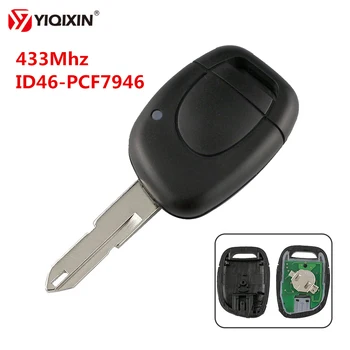 YIQIXIN 1 Düğme Uzaktan Araba Anahtarı 433 MHz ID46 PCF7946 Çip Renault Master Kangoo Clio Twingo Için Fit Ile NE72 / 206 Bıçak