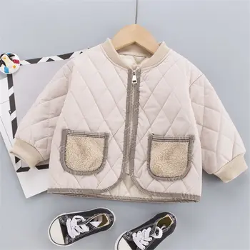 Çocuk Parkas Kış Ceket Kız Erkek Kış pardösü Çocuklar Sıcak Kalın Kadife Kapşonlu Bebek Mont rahat Giyim 0-4 yıl